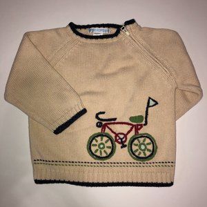 JANIE AND JACK Beige Cream Bicycle Sweater 18-24M